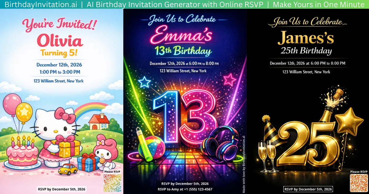AI Birthday Invitation Card Generator | Birthday Invitation